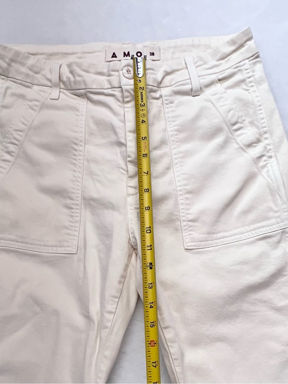 AMO Easy Army Trousers In
Bone Color Straight Leg Raw Hem Women’s 28 - Picture 6 of 13